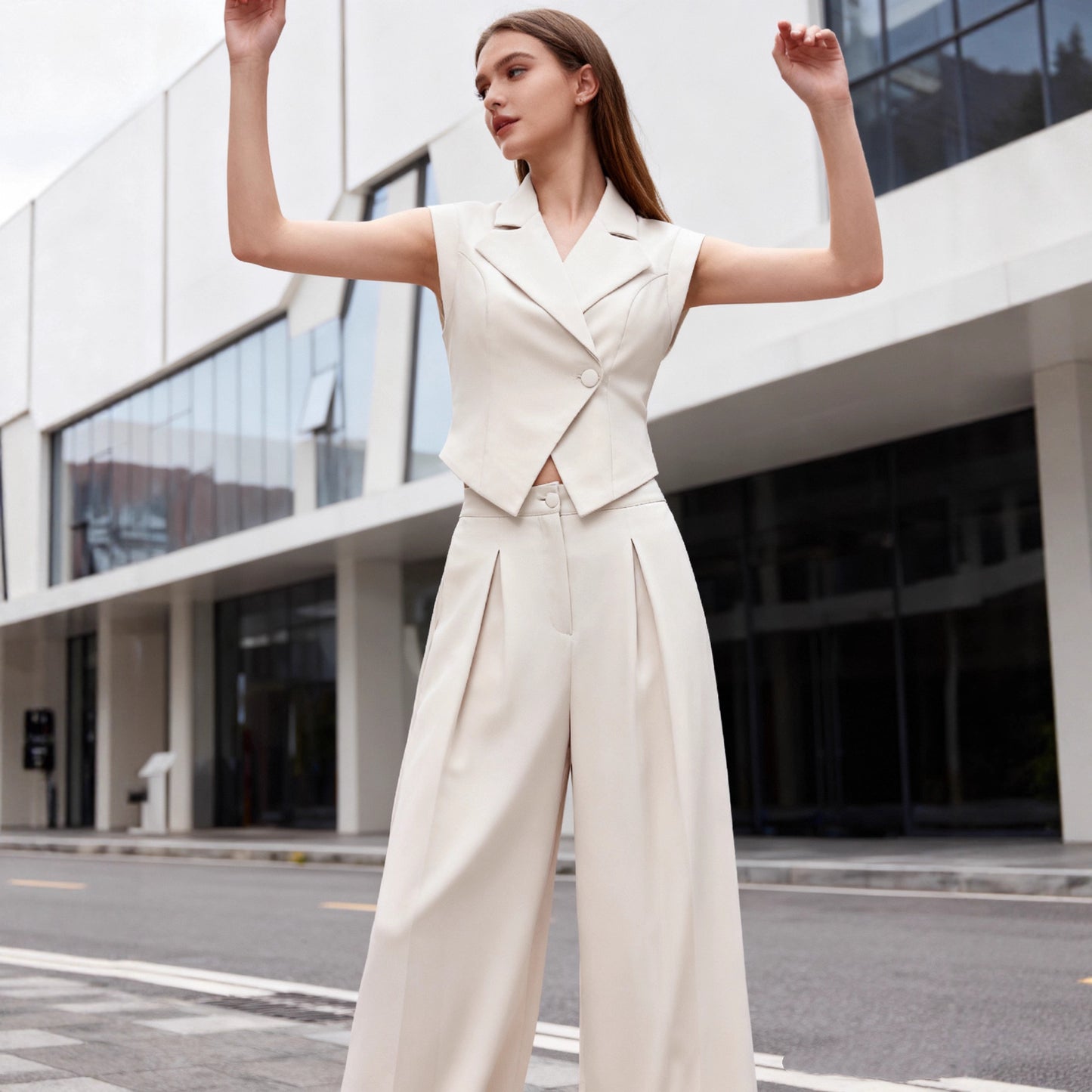 Women's Sleeveless Vest Short-Sleeved Suit